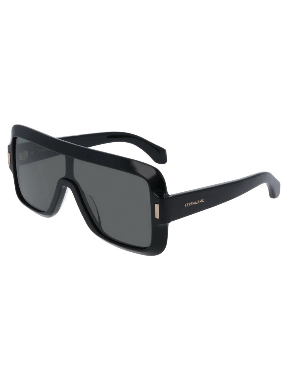 New Salvatore Ferragamo SF2061SE 001 Bold Shield Sunglasses in Black Authentic